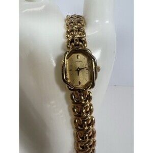 Pulsar Women's Dress Watch V400-6120 RO Gold Tone Classic VTG Watch Untested